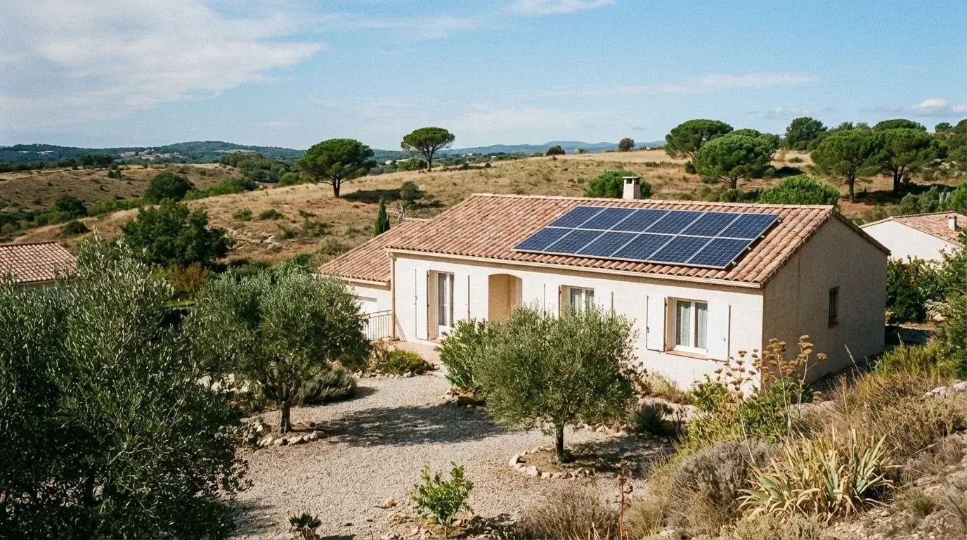 Installation solaire Novasun ENR avec Tesla Powerwall sur une maison à Perpignan, autoconsommation maximale.